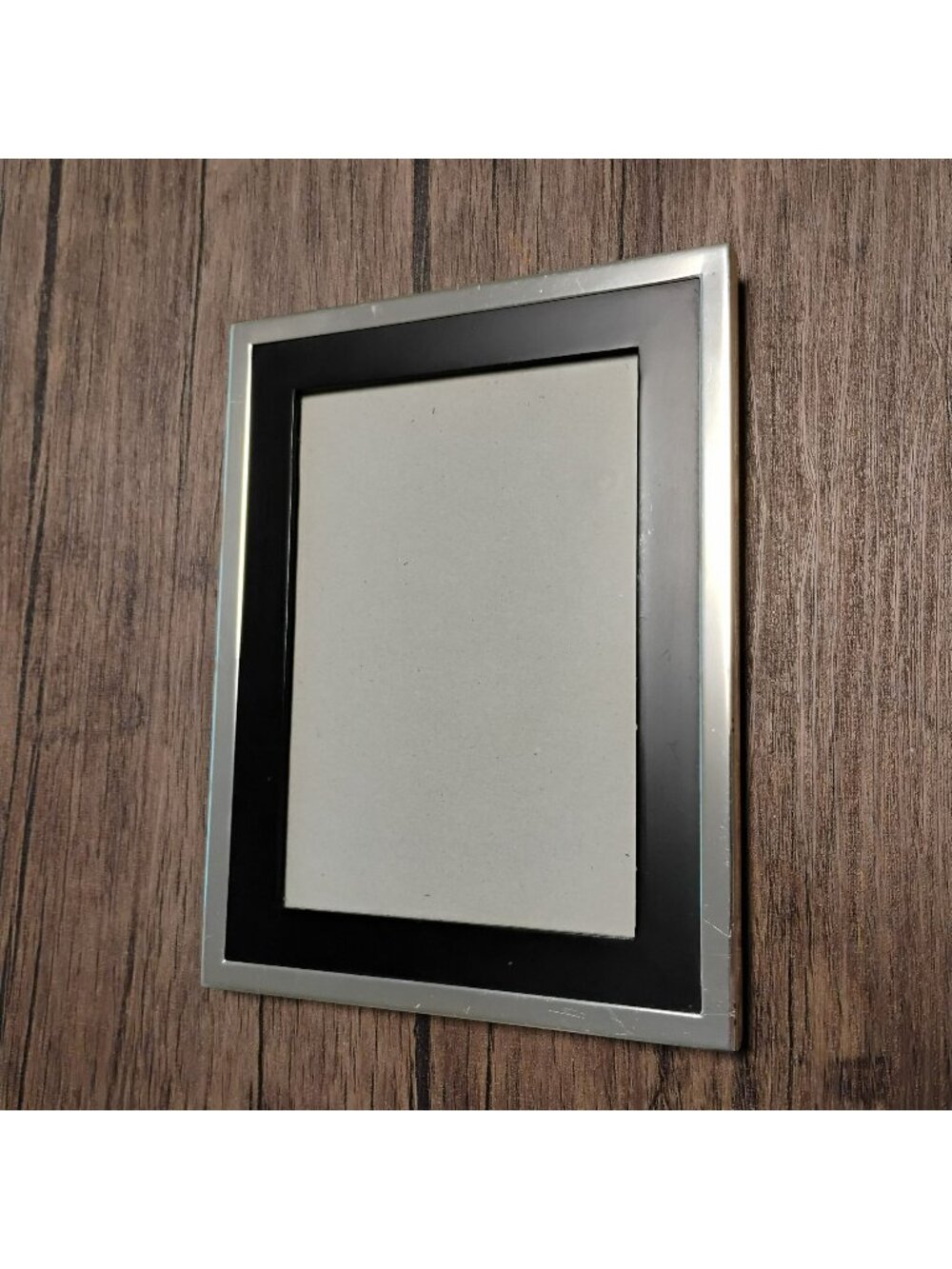 Philip Whitney Ltd Black & Silver 9x7 Picture Frame, Easel Back, for 5x7 Photo